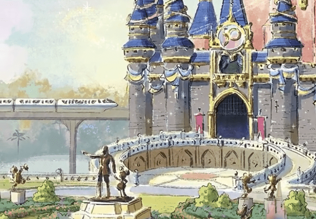 Preparations continue for Walt Disney World’s 50th: additional “Fab 50” statues, Partners Statue under refurbishment, final touches on Cinderella Castle